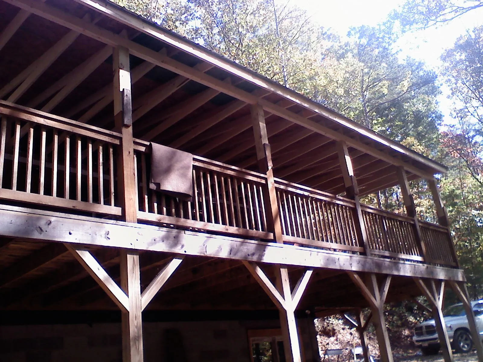 Timber framing under a new elevated porch and deck — Roof Leak Repair in Saint Francis by Roofing Brothers